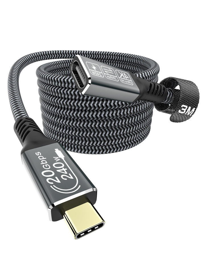 CAKOBLE USB C Verlängerung Kabel 3M,usb-c verlängerung buchse auf steckerUnterstützt usb c 3.2 verlä
