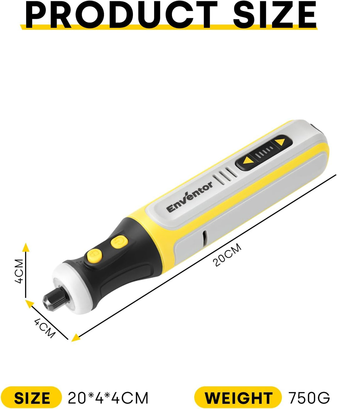 ENVENTOR Mini Multifunktionswerkzeug Akku, 8V Rotationswerkzeug mit 80 Zubehör, 5000-28000RPM, 5 Ein