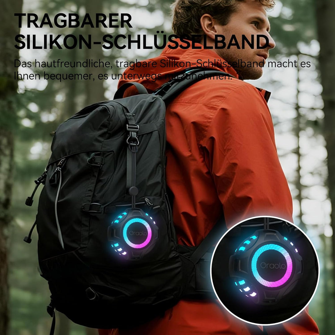 oraolo Bluetooth Lautsprecher Dusche Tragbarer Mini Musikbox | IPX7 Wasserdicht Duschlautsprecher 8H