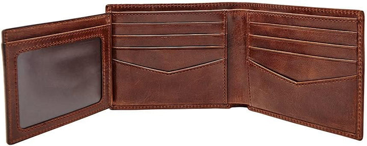 Fossil Herren Quinn Leder Bifold Geldbörse 11,5 cm L x 2 cm B x 9 cm H Dunkelbraun, Dunkelbraun