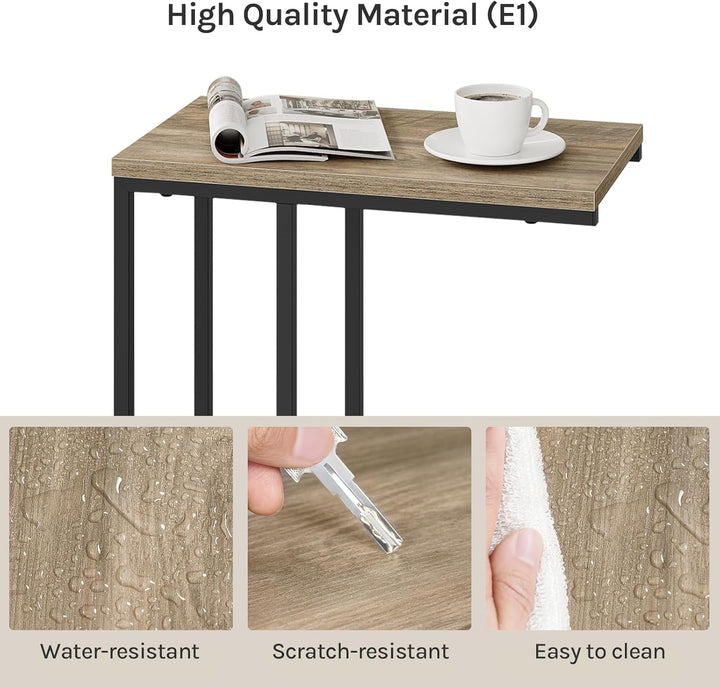 WOLTU Beistelltisch, Couchtisch C Form, Wohnzimmertisch mit Metallgestell, Sofatisch Kaffeetisch, fü