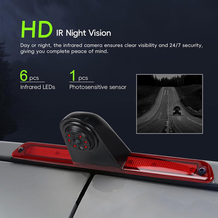 SIXWIN 720P Rückfahrkamera mit Bremsleuchte, Auto Rückfahrkamera für Mercedes Sprinter 2006-2019,140