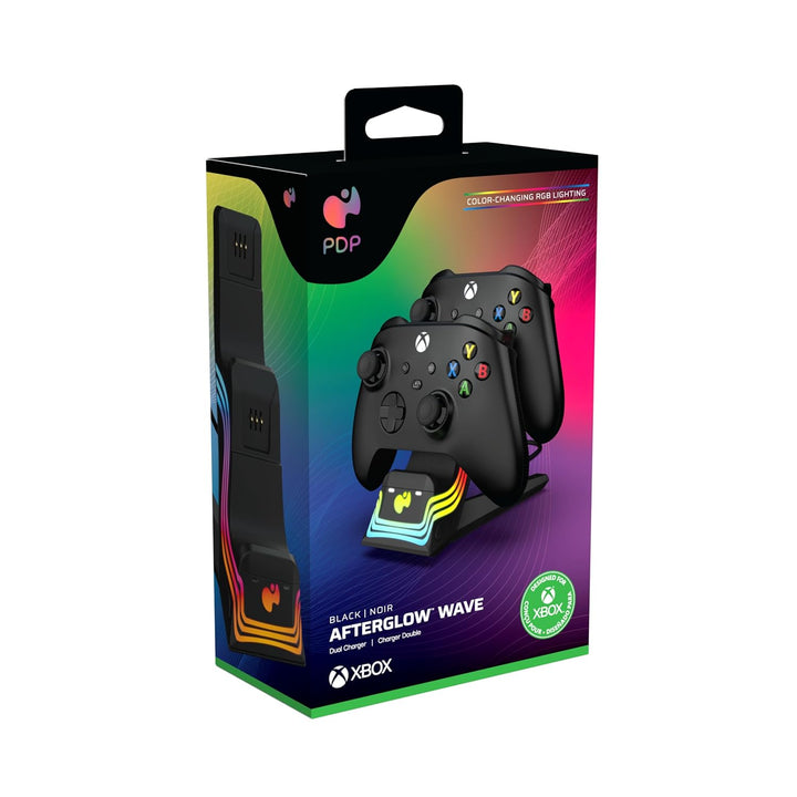 PDP Xbox Afterglow Wave DUAL Charger Black, Afterglow