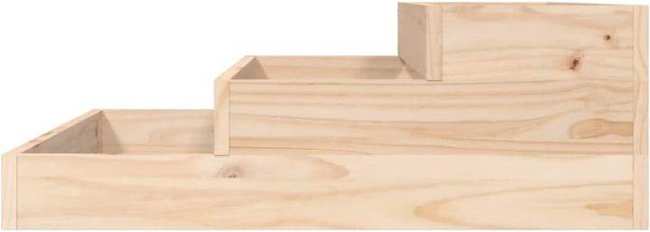 FIRBNUS Pflanzkübel Braun 78x78x27 cm Massivholz Kiefer Blumenkasten Treppenstufen-Design Gartenpfla