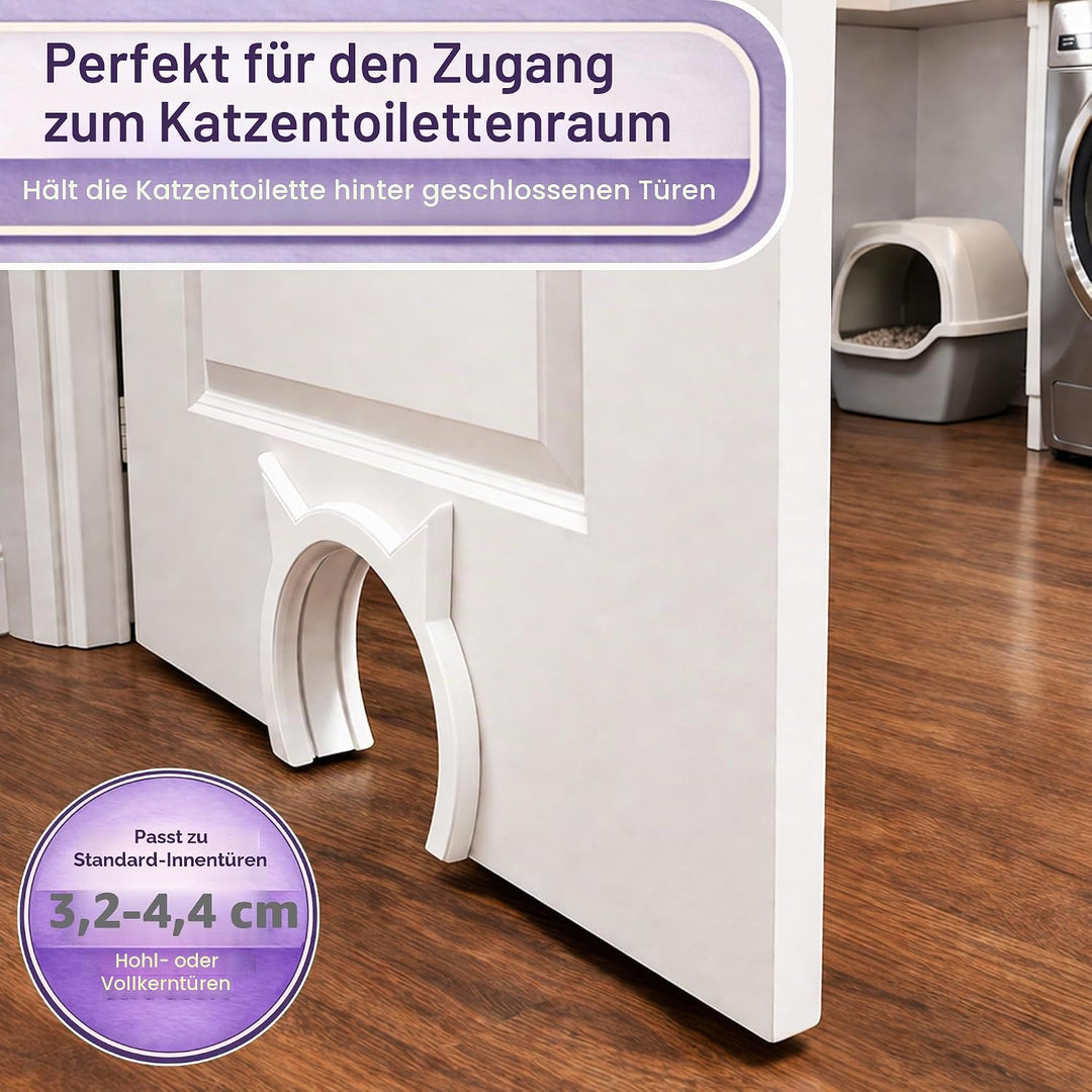 The Kitty Pass Katzentür für Katzen mit einem Fassungsvermögen von bis zu 7 kg Weiss, Weiss