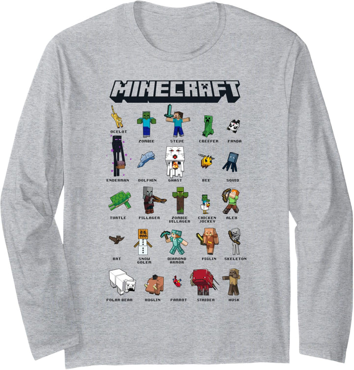 Minecraft Group Shot Poster Collage Style Langarmshirt