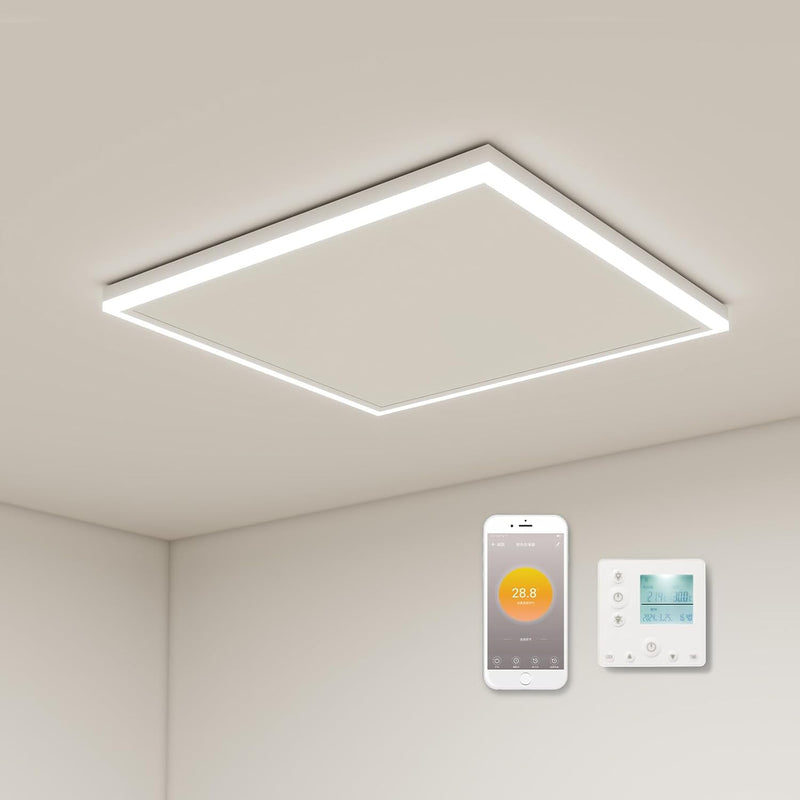 Infrarotheizung Decke mit Thermostat 400 Watt, Deckenheizung Infrarot mit LED Beleuchtung, Infraroth