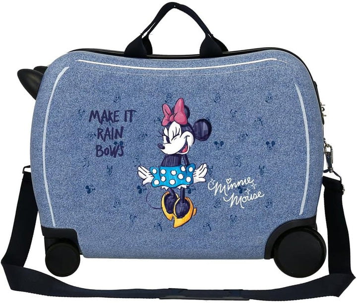 Disney Minnie Make it Rain Bows Kinder Koffer Blau 50 x 38 x 20 cm starres ABS Seitenkombinationssch