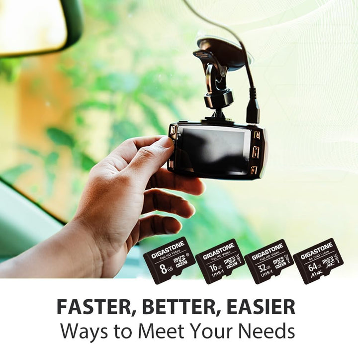 GIGASTONE 16GB MicroSDHC Speicherkarte 2er-Pack + SD Adapter, für Action-Kamera, GoPro, Drohne und T