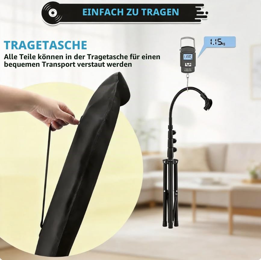 K KASONIC Stativ für Mikrofon mit Gänsehals, Verstellbares Mikrofonstativ mit 2 Mikrofonhaltern für