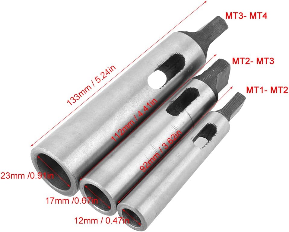 FTVOGUE 3 Stück MT1- MT2 MT2- MT3 MT3- MT4 Kegeladapter Reduzierbohrfutterhülse