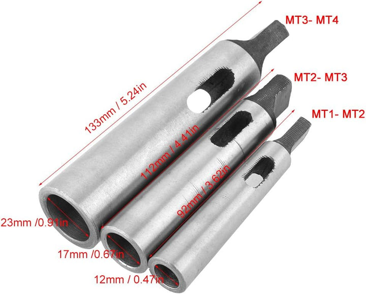 FTVOGUE 3 Stück MT1- MT2 MT2- MT3 MT3- MT4 Kegeladapter Reduzierbohrfutterhülse