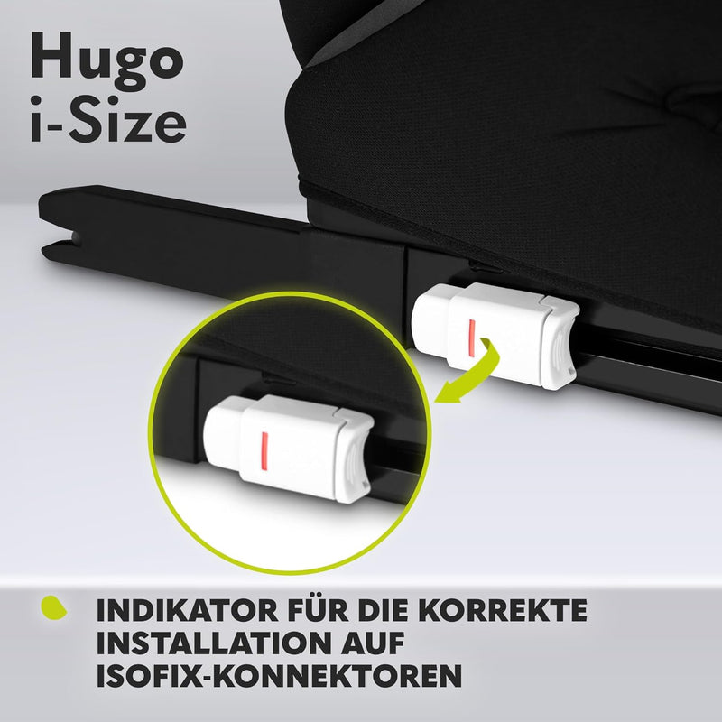 LIONELO HUGO I-SIZE Kinderautositz, Gruppe 2 3, von 100–150 cm, ISOFIX-Installation, verstellbare Ko