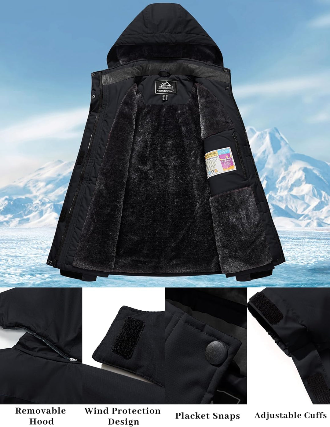 MAGCOMSEN Winterjacke Damen Softshell Funktionsjacke Wasserabweisende Outdoor Ski Jacke Fleece Windd