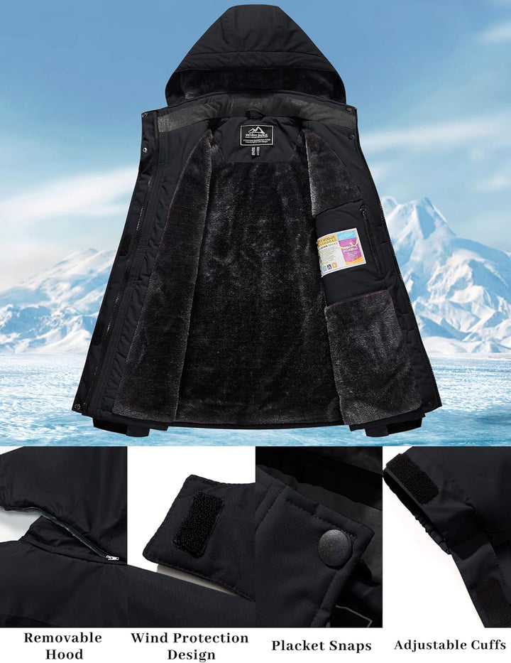 MAGCOMSEN Winterjacke Damen Softshell Funktionsjacke Wasserabweisende Outdoor Ski Jacke Fleece Windd