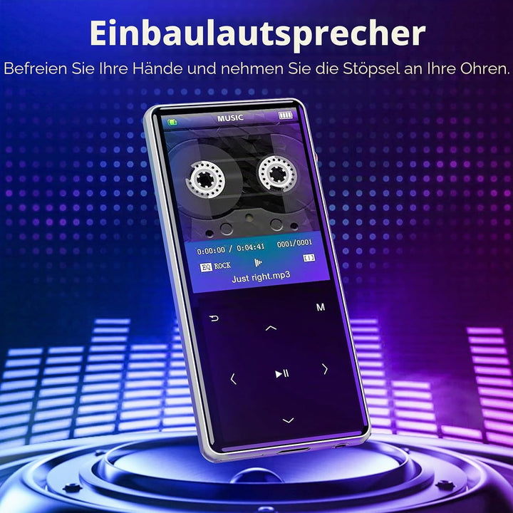 HIFI WALKER M7-128GB MP3 Player mit Bluetooth 5.0, 2,4 Zoll Touchscreen-Musikplayer mit Lautsprecher