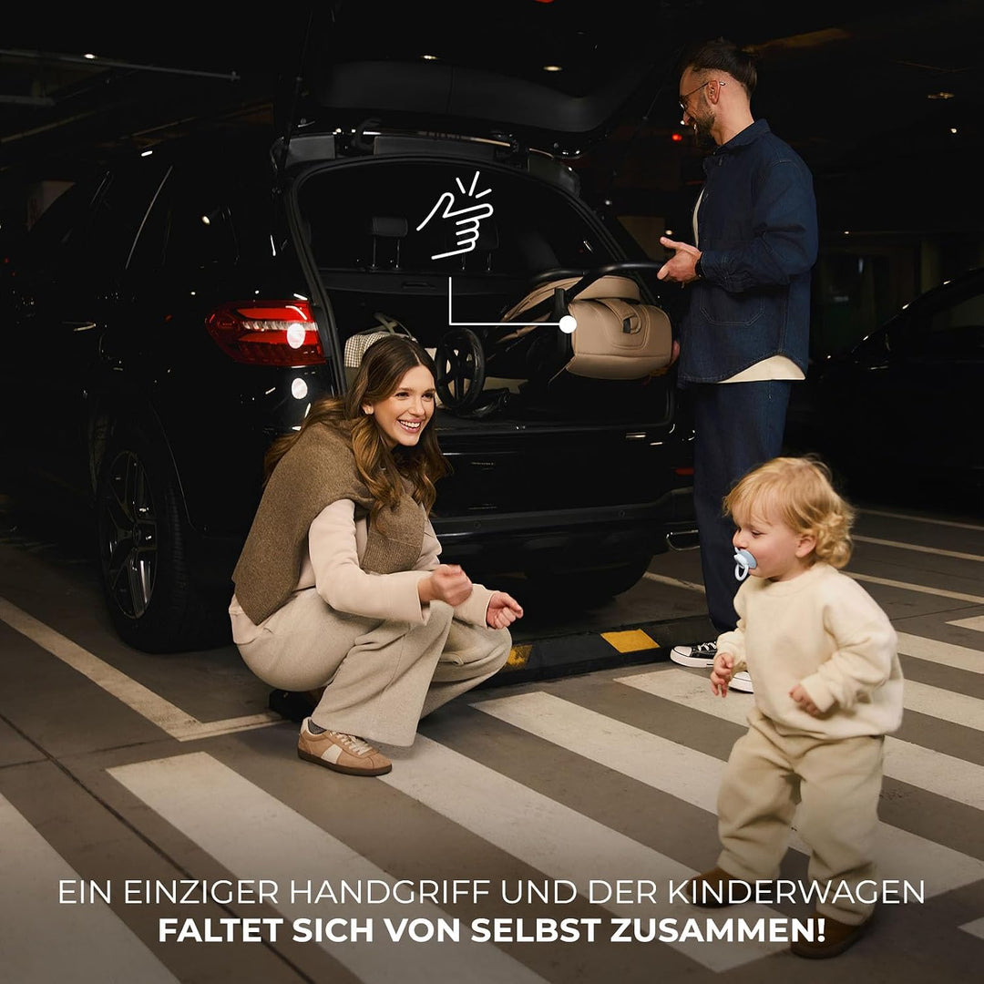 Kinderkraft LOOM Kompakter und leichter Buggy, automatisches Zusammenklappen, grosse pannensichere R