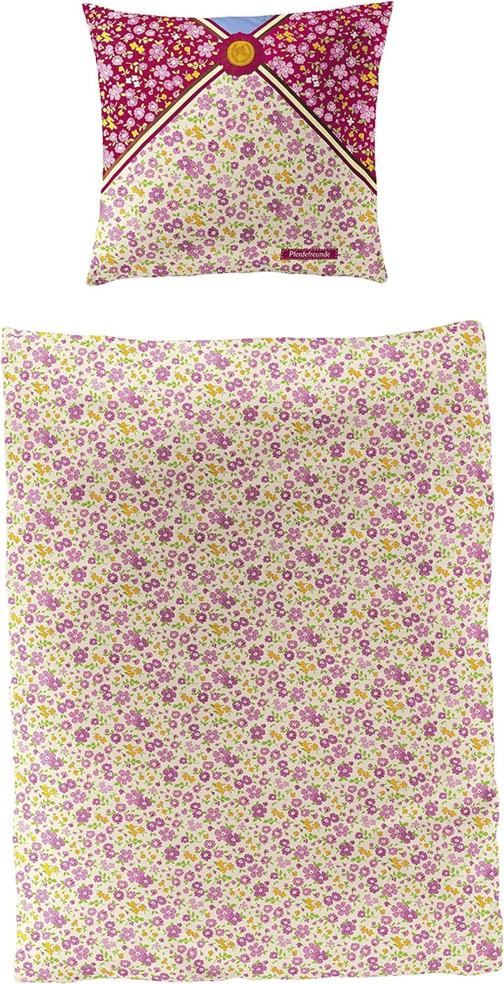 Bierbaum Bettwäsche Pferdefreunde 2343, Renforcé, Made in Germany, pink 01, 135 x 200 cm