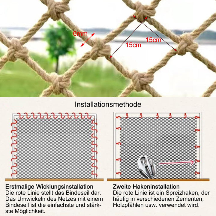 SSWZHANG Hanfseilnetz Schutznetz Hanfnetz Sicherheitsnetz Hanfseilnetz Isolation Netz Indoor-Outdoor