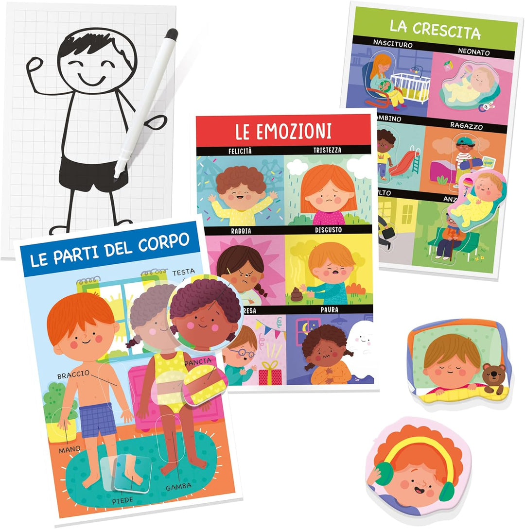 Headu IT28108 Erster Menschlicher Körper Montessori, Mehrfarbig