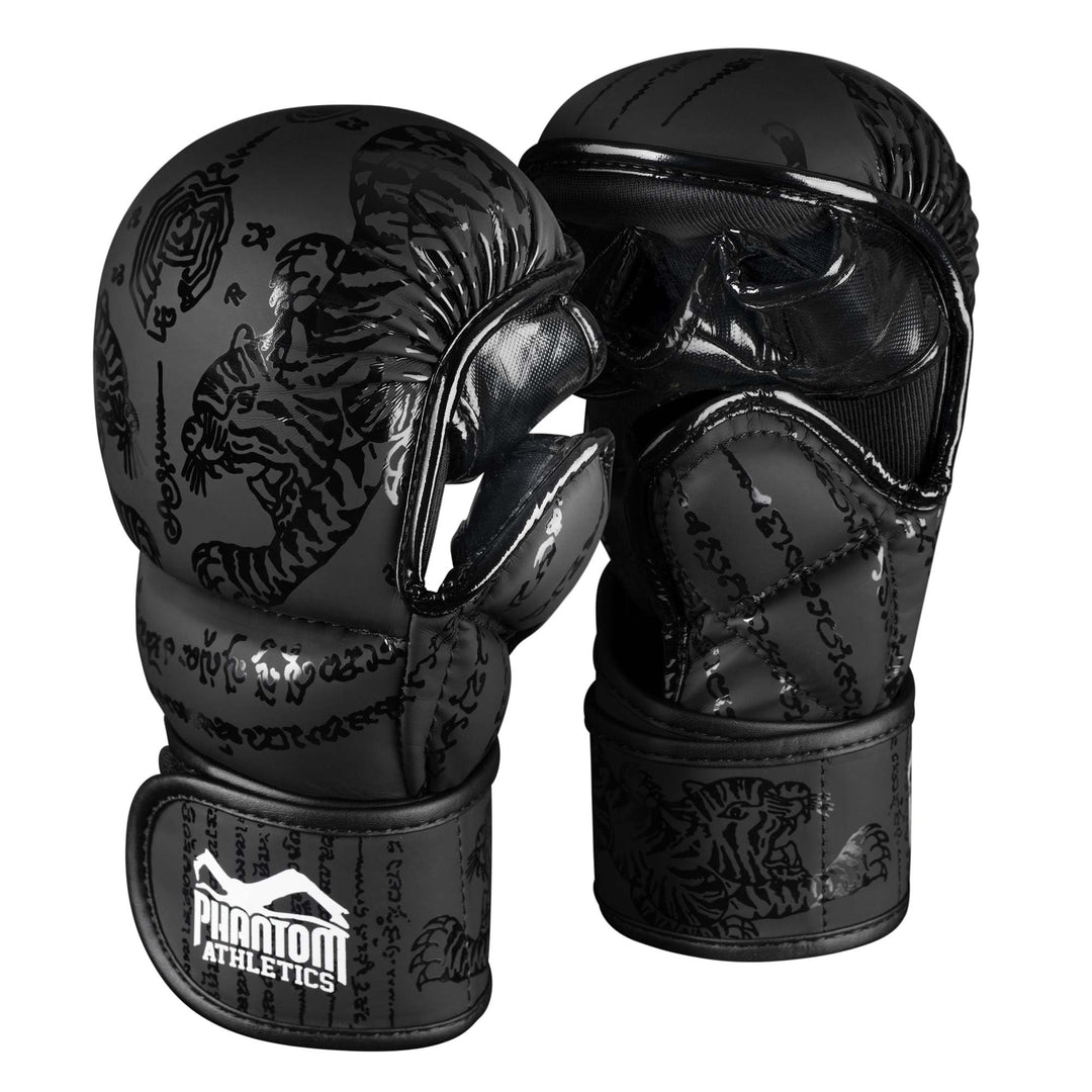 Phantom MMA Handschuhe APEX | Profi Gloves für Sparring, Fight, Boxen, Freefight Muay Thai - Schwarz