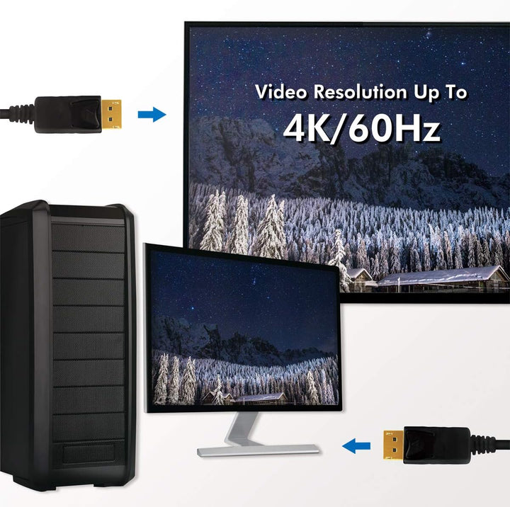 LogiLink CV0076 DisplayPort 1.2 Anschlusskabel, Ultra HD, 3D, 4K2K/60Hz Schwarz 7,5m, 7,5m