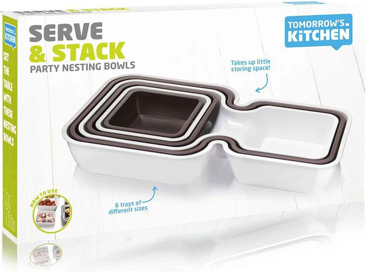Tomorrow's Kitchen (Formerly Vacu Vin) Serve & Stack Gift Set, White/Grey by Tomorrow's Kitchen (For