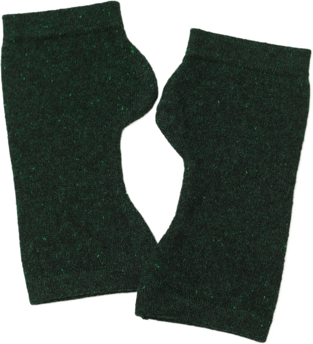 Kaschmir-Wolle Damen Pulswärmer fingerlose Handschuhe Hand-Stulpen 19 cm X 10 cm dunkel-grün, 19 cm