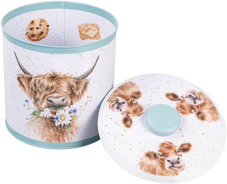 Wrendale Designs Keksdose mit Deckel rund Cow - 16cm Blau, Blau