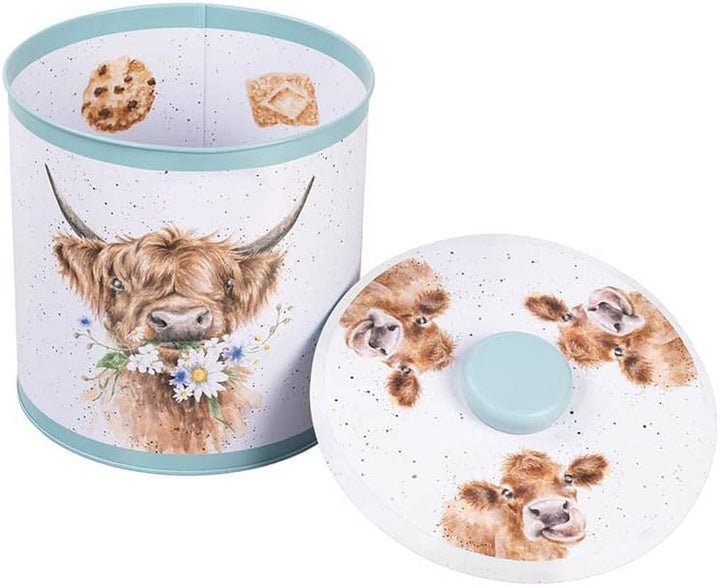 Wrendale Designs Keksdose mit Deckel rund Cow - 16cm Blau, Blau