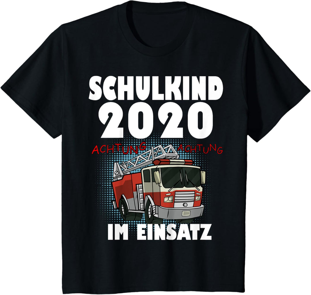 Kinder Einschulung Geschenk Jungen Feuerwehr Auto Schulkind 2020 T-Shirt