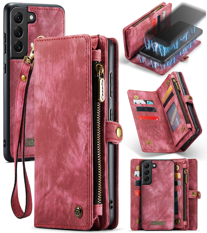 UFinetech Samsung S22 Hülle, stossfeste Kartenfach Tasche Samsung Galaxy S22 5G Handyhülle, Flip Mag