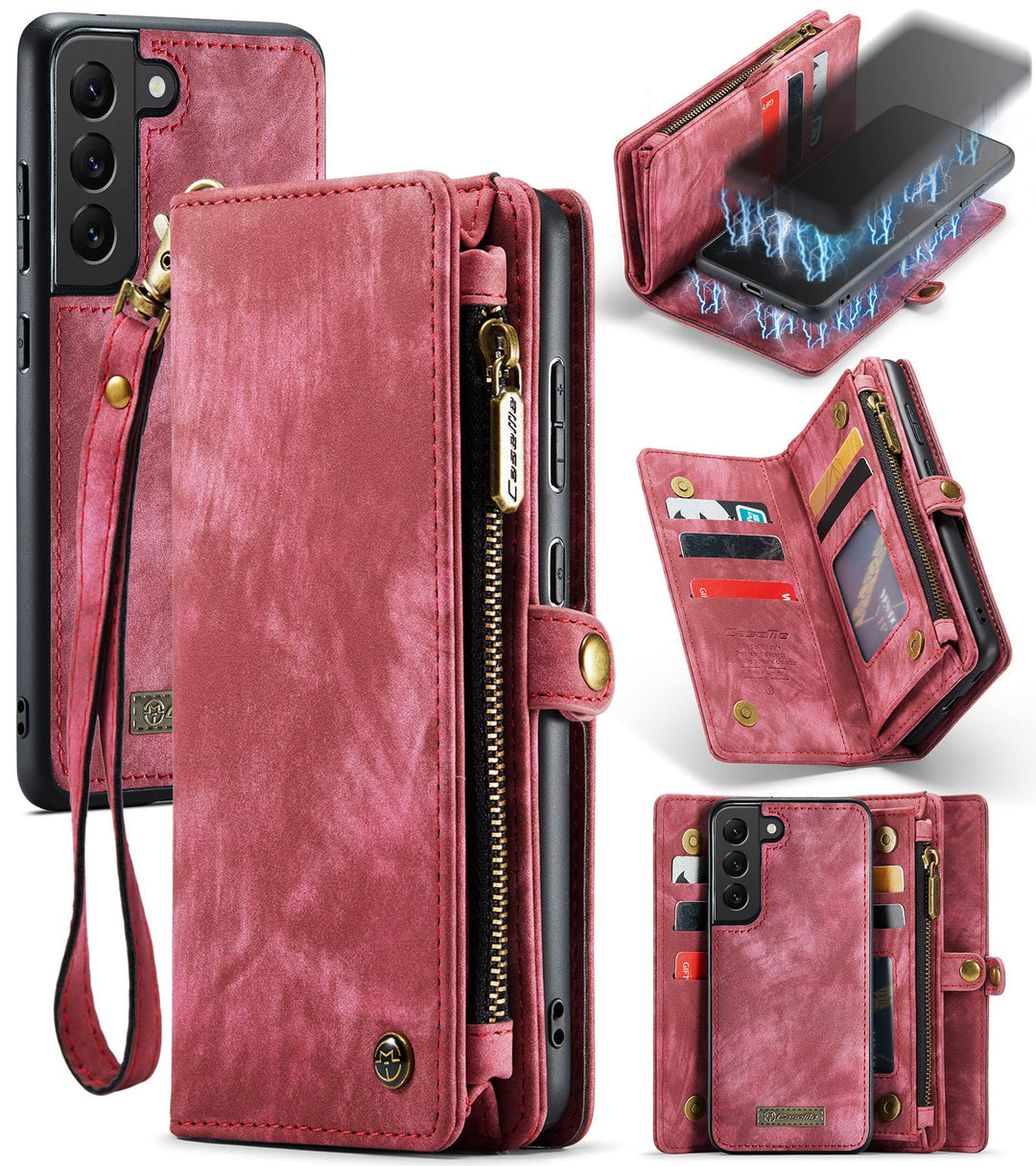 UFinetech Samsung S22 Plus Hülle, stossfeste Kartenfach Tasche Samsung Galaxy S22+ 5G Handyhülle, Fl