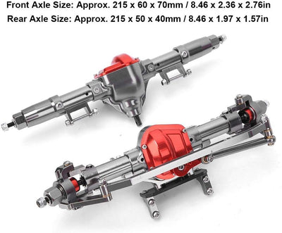 Tbest RC Vorderachse, 1:10 Aluminiumlegierung RC Crawler Vorder- und Hinterachse Fernbedienung Kontr