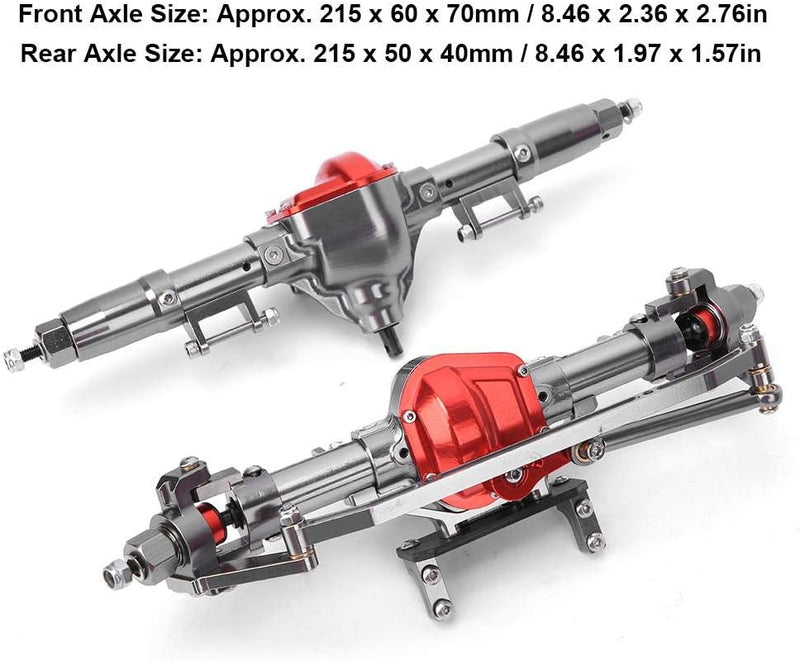 Tbest RC Vorderachse, 1:10 Aluminiumlegierung RC Crawler Vorder- und Hinterachse Fernbedienung Kontr