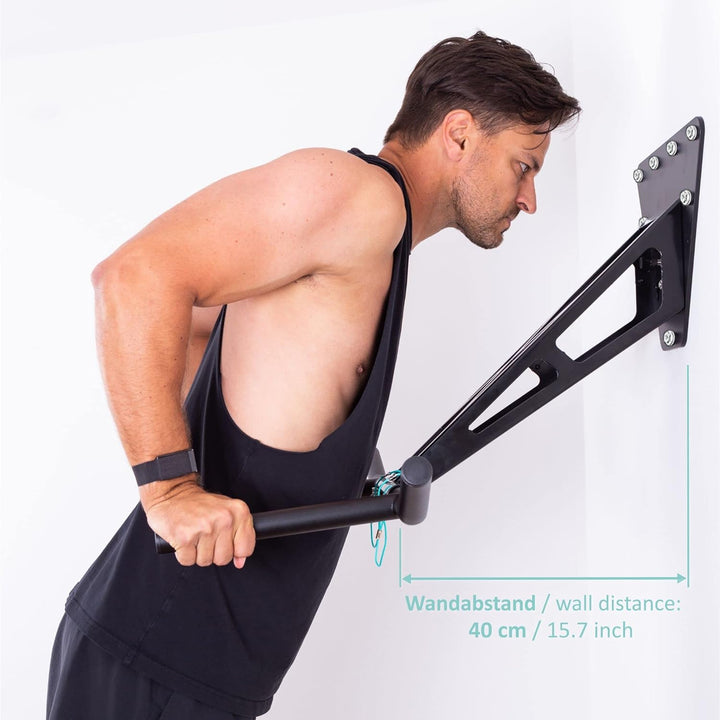 PULLUP & DIP Premium Klimmzugstange und Dip Stange, Mobil für Wand und Befestigung an Baum & Pfosten