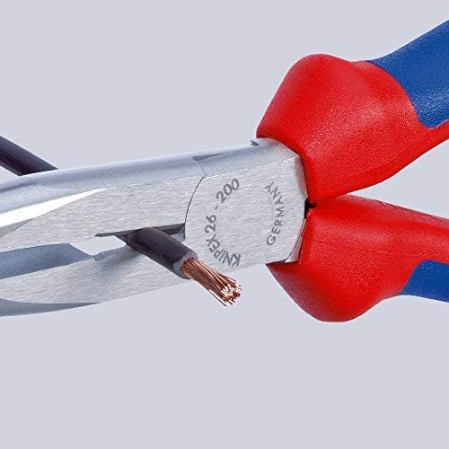 Knipex Flachrundzange mit Schneide (Storchschnabelzange) verchromt, mit Kunststoff überzogen 200 mm