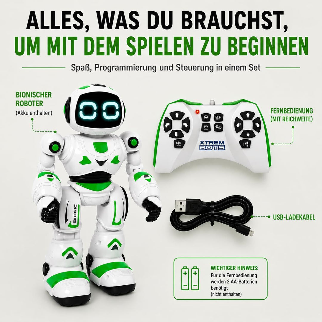 Xtrem Bots - Bionic | Roboter Kinder Ab 5 Jahre | Roboter Spielzeug | Ferngesteuerte, 20 Programmabl