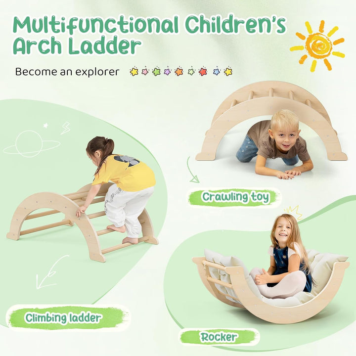 Kletterspielzeug für Kleinkinder, Kletterleitern aus Holz für Kinder, faltbares Klettergerüst für Ki