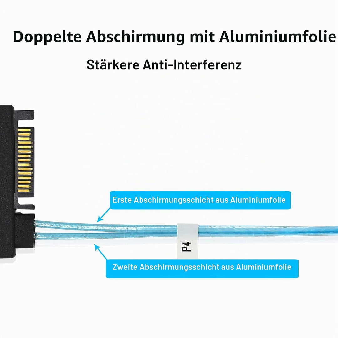 GINTOOYUN Mini SAS auf SAS Kabel 36 Pin SFF-8087 auf 4 SFF-8482 29 Pin Kabel mit SATA Power für SAS
