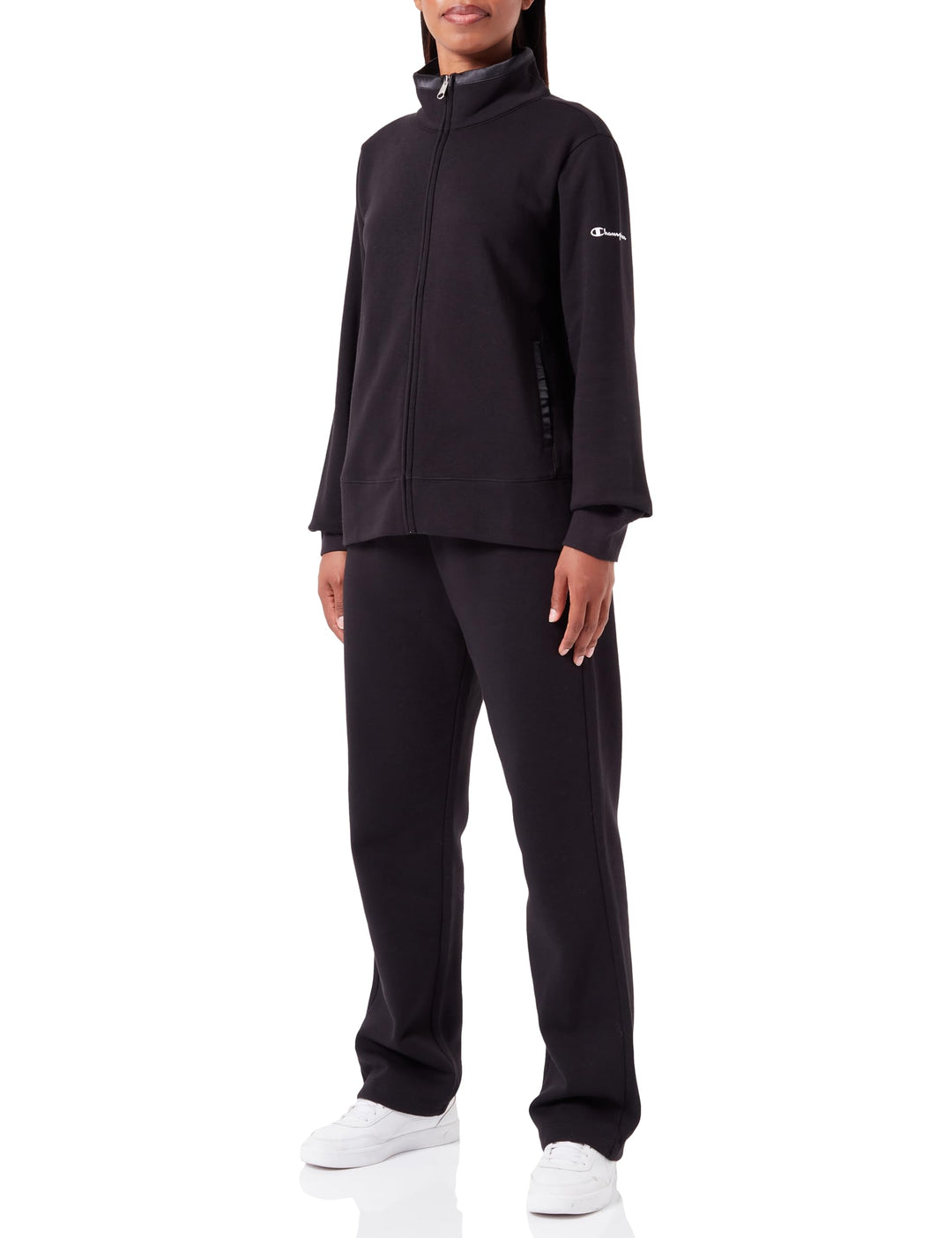 Champion Damen Legacy Sweatsuits Easy W Ultralight Powerblend Fleece High-Neck Sportanzug S Schwarz,
