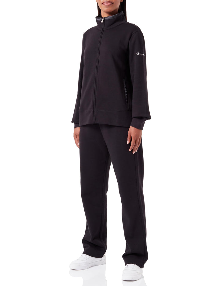 Champion Damen Legacy Sweatsuits Easy W Ultralight Powerblend Fleece High-Neck Sportanzug S Schwarz,