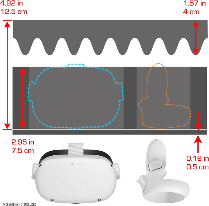 USA GEAR VR-Headset-Hülle – Virtual-Reality-Hartschalenhülle, VR-Reisetasche mit Anpassbarer Schaums