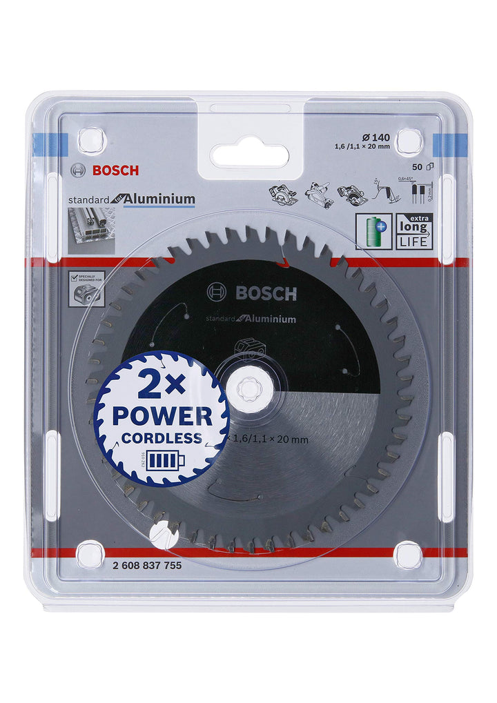 Bosch Accessories 1x Kreissägeblatt Standard for Aluminium (Aluminium, Sägeblatt Ø 140 x 20 x 1,6 mm