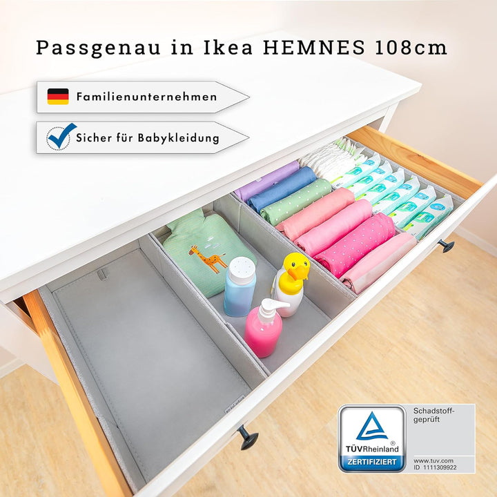 SIMPLE JOY® HEMNES FileFolding Box f. I K E A Kommode, DAS ORIGINAL; passgenau; Stabiler Boden; Schu