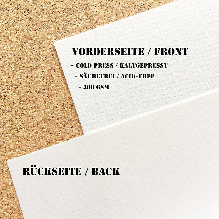 ESENG® Premium Aquarellpapier A3-2x20 Blätte/Block - 300GSM - Weiss, Aquarellblock, Malblock Papier