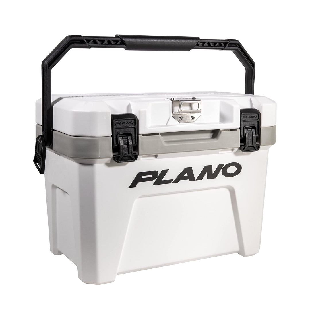 Plano Frost 21-Quart Hard Cooler, Includes Dry Basket, Small, White and Black, Durable, Insulated Ic