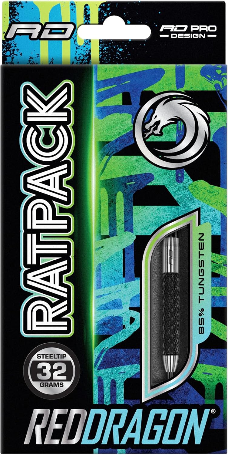 RED DRAGON Rat 26g, 28g, 25g, 30g, 32g oder 35g Tungsten Darts mit Flights und Schäfte 32.0 Gramm, 3