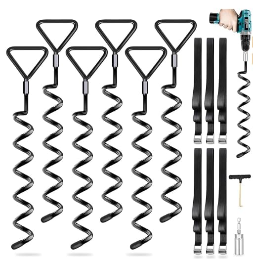 Bodenanker Trampolin 6 Pack | Heavy Duty Erdanker zum Einschrauben für Trampoline Withstand High Win