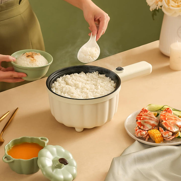 Elektrische Hot Pot Topf 2L Mit Dampfgarer, Elektrischer Hot Pot, Mini Antihaft Multikocher, Antihaf